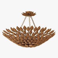 CRYSTORAMA BROCHE 6 LIGHT ANITQUE GOLD SEMI-FLUSH II round chandelier