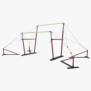 3d gymnastics uneven bars model
