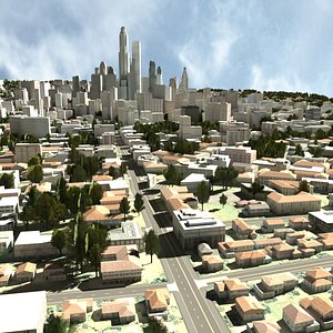 cityscape scene highrise obj