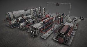 3D machinery pack unity model