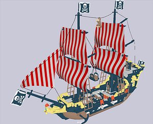 3D legolike pirateship lego model