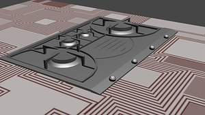 3D model gas hob piano cottura