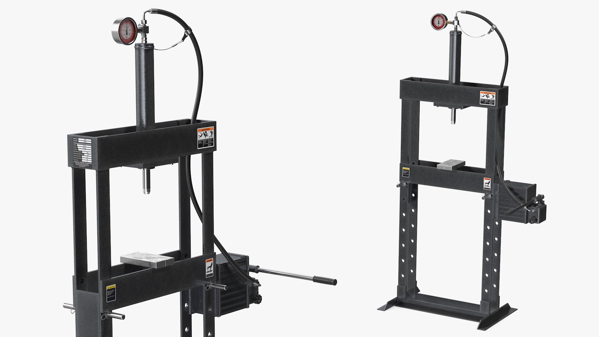 Manual Hydraulic Bench Press Rigged 3D model preview
