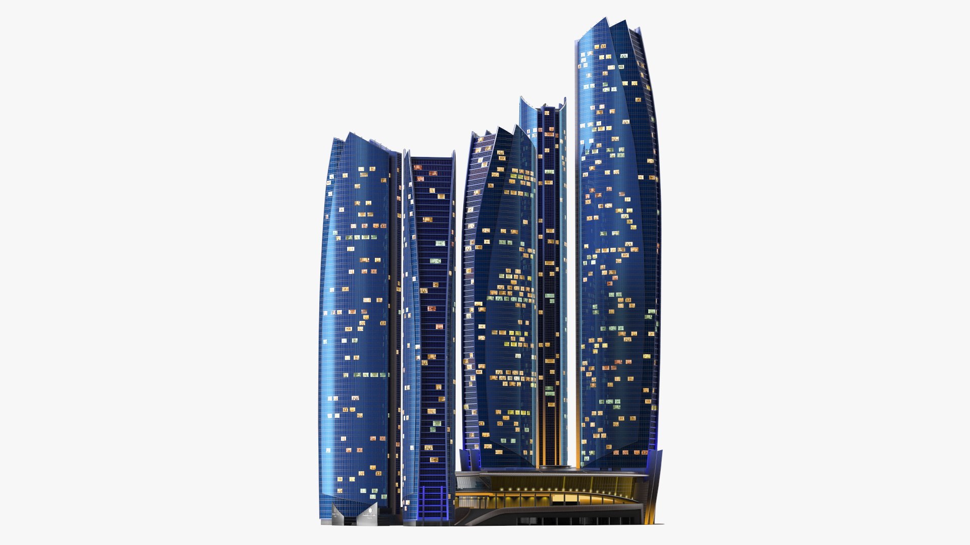 Etihad Towers Light 3D model preview