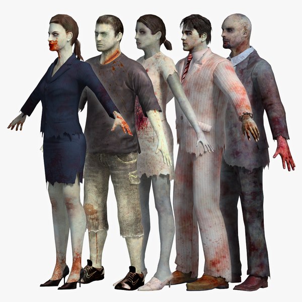 3d model zombies pack 1