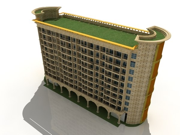 3d model of luxury hotel