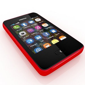 nokia asha 501 red 3d obj