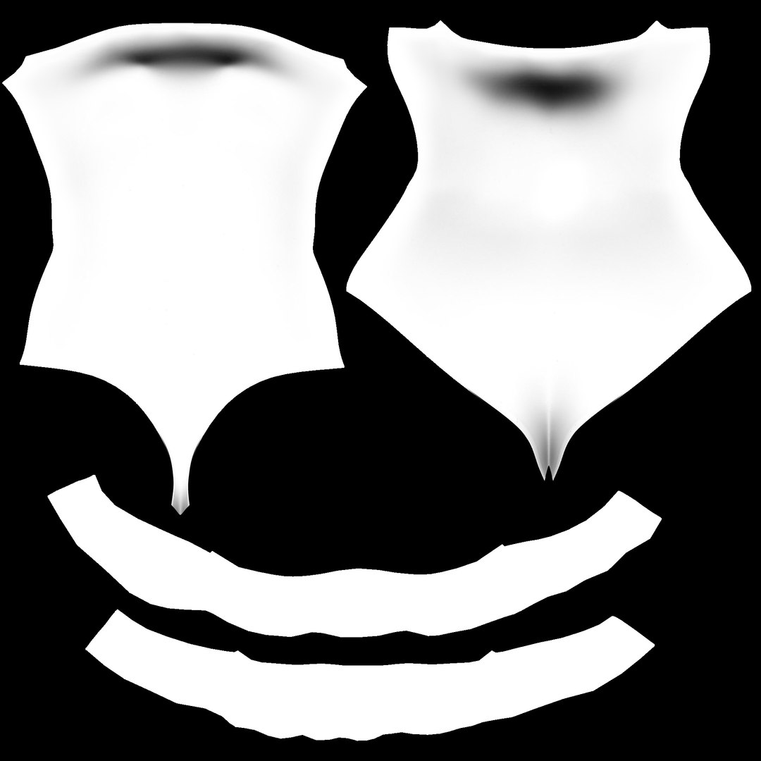 3D Off Shoulder Bikini With Chest Frills model - TurboSquid 1842626