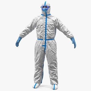 Man in Disposable Medical Protective Suit