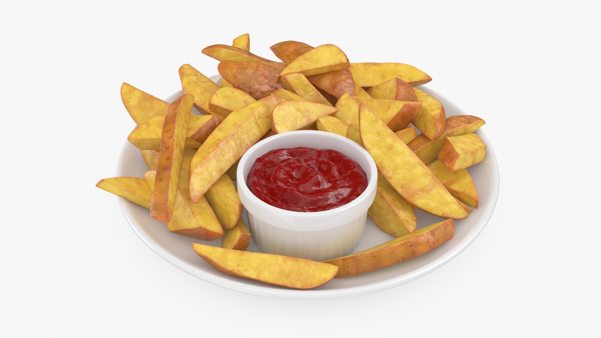 3D French Fries Skin With Ketchup Model TurboSquid 2150884