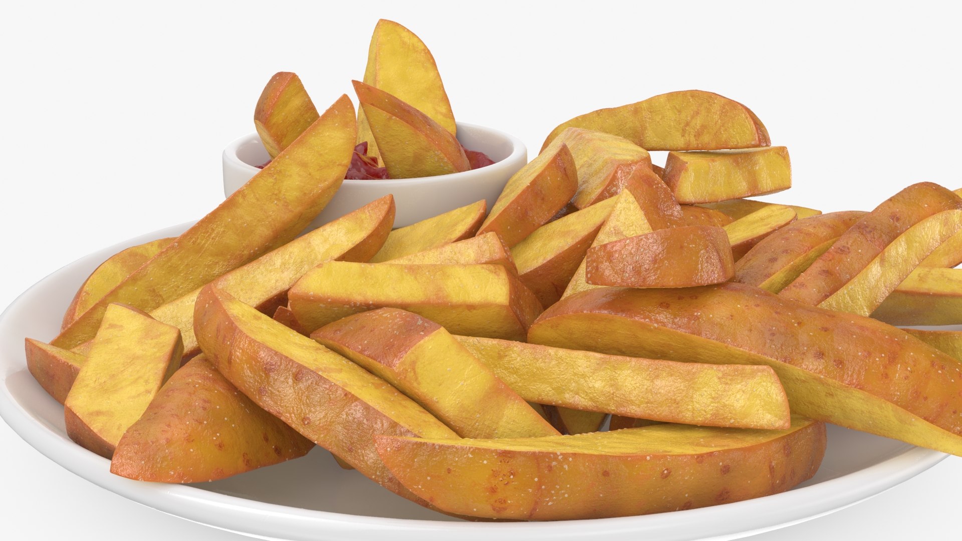 3D French Fries Skin With Ketchup Model TurboSquid 2150884