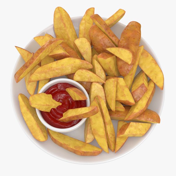 3D French Fries Skin with Ketchup model