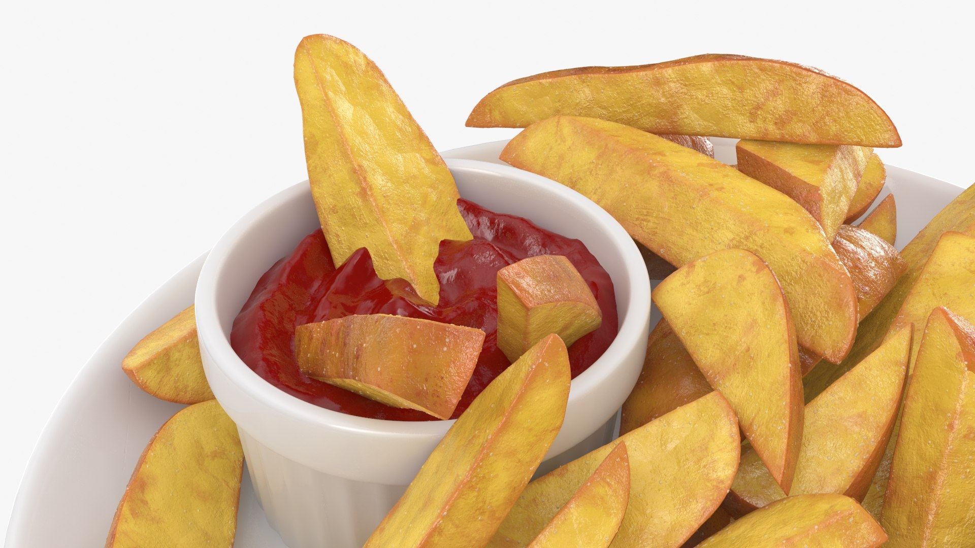 3D French Fries Skin With Ketchup Model TurboSquid 2150884
