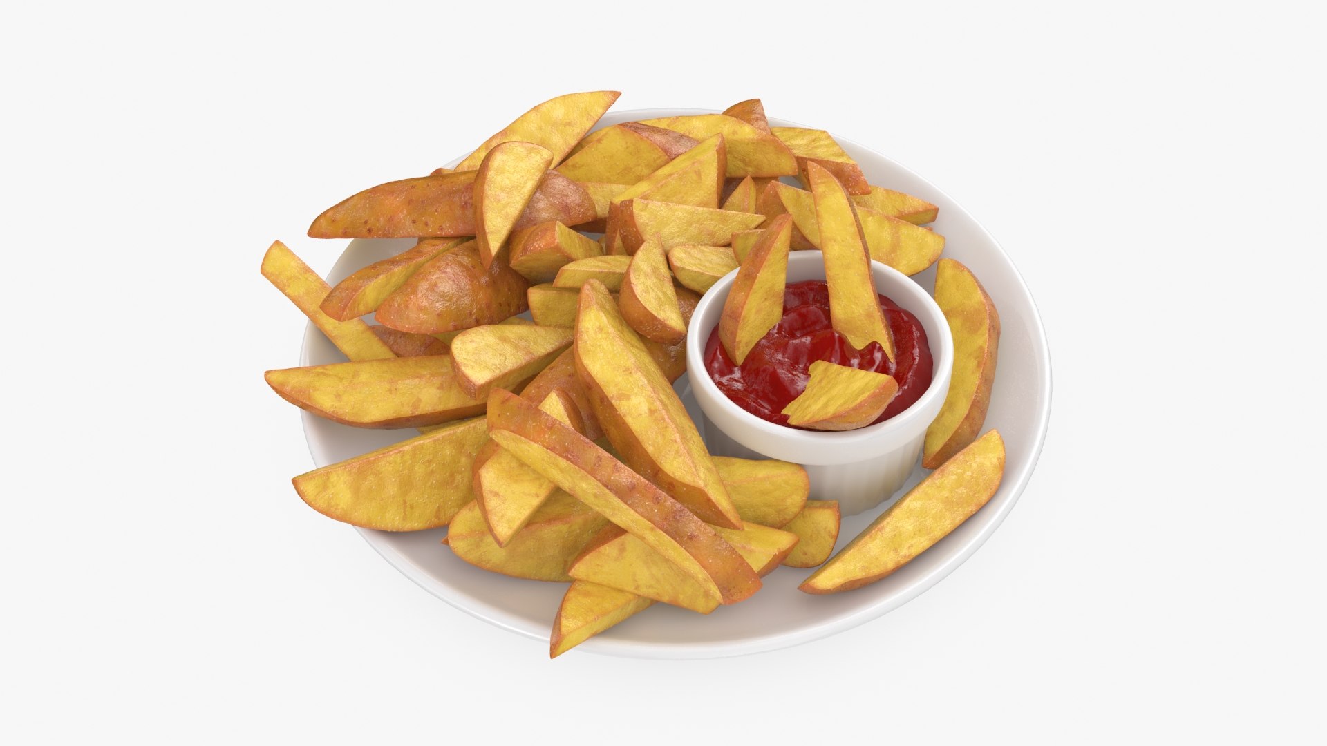 3D French Fries Skin with Ketchup model TurboSquid 2150884