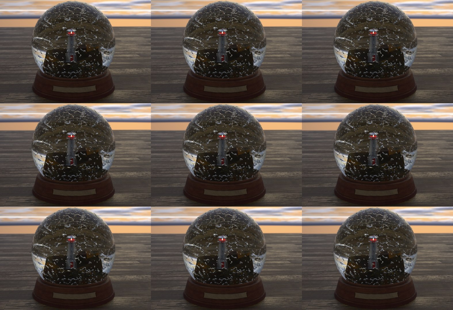 Crystal Ball Lighthouse Snow Globe Gift Dreamworks Ice World Commercial ...