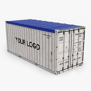 3D 20feet Generic Open Top shipping Container
