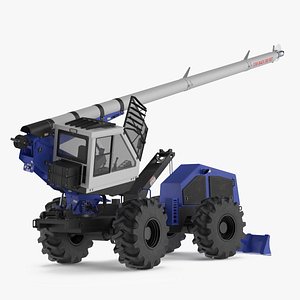 3D High-Reach Tree Cutter Vehicle for Utility Work Rigged for Maya model