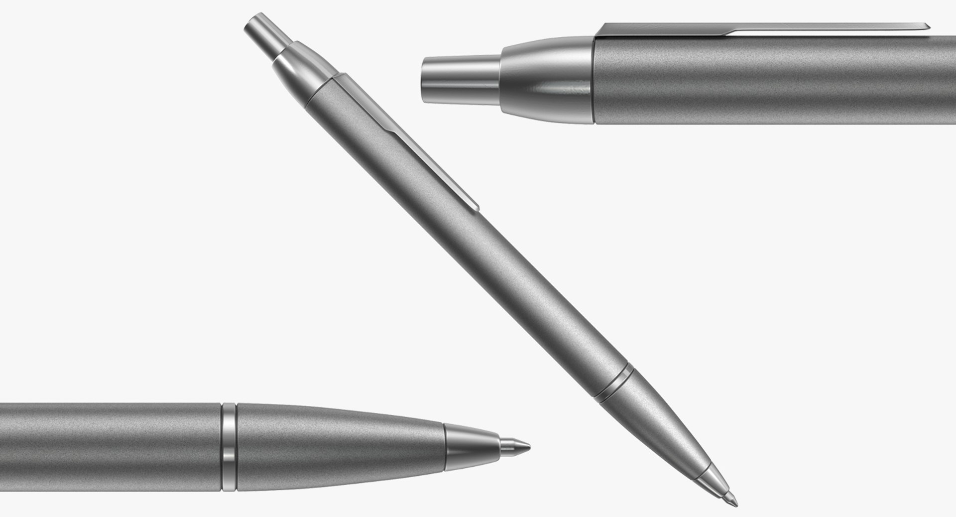 Steel Ballpoint Pen 3D model preview