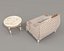 Mesa de centro y sillón de estilo europeo clásico 30