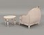 Mesa de centro y sillón de estilo europeo clásico 30