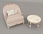 Mesa de centro y sillón de estilo europeo clásico 30