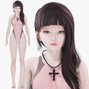 Bikini 0013 - UE5 - Unity - Blender - Animated - Realistic Female Character 3D model