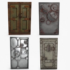 Rusted Metal Bunker Door Collection 3D model
