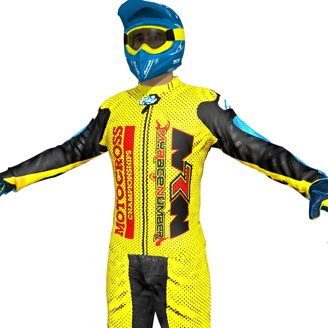 3d dirt bike rider model