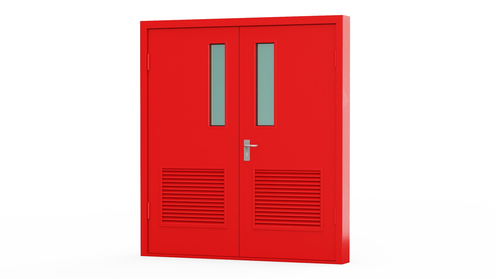 Fire Doors Double 3D model preview