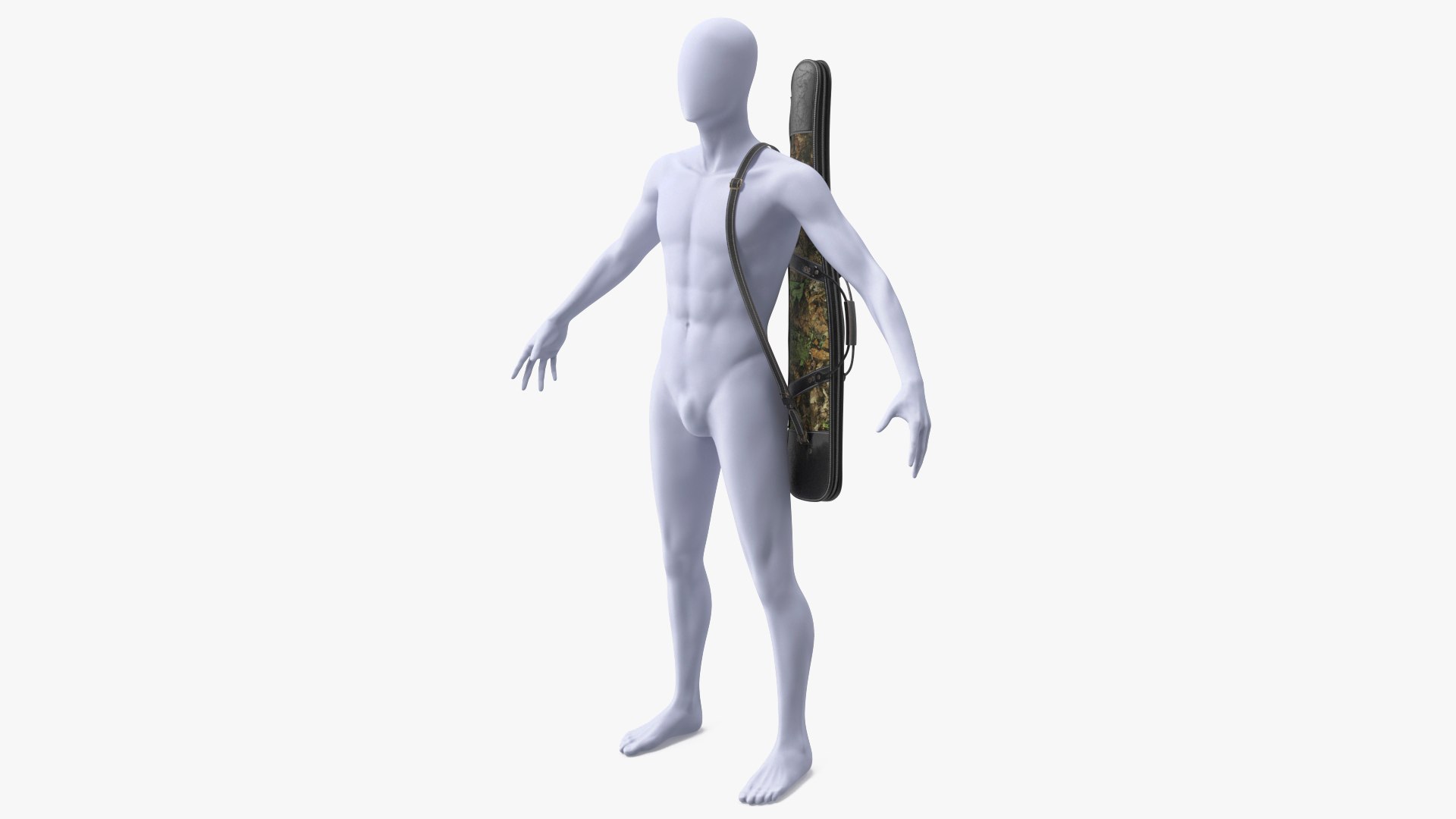 Hunter Gun Carry Bag on Mannequin 3D model preview