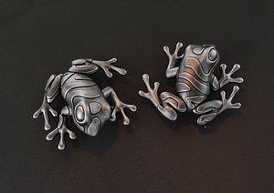 3D jewelry frog brooch model