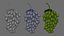 Modelo 3D realista de uvas