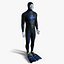 3d diving suit wetsuit flippers model