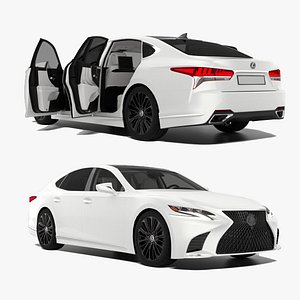 Lexus LS 500 Flagship Luxury Sedan Detailed Interior Animated Doors 3D