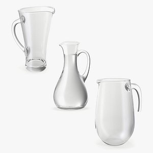 3D Glass Jugs Collection model
