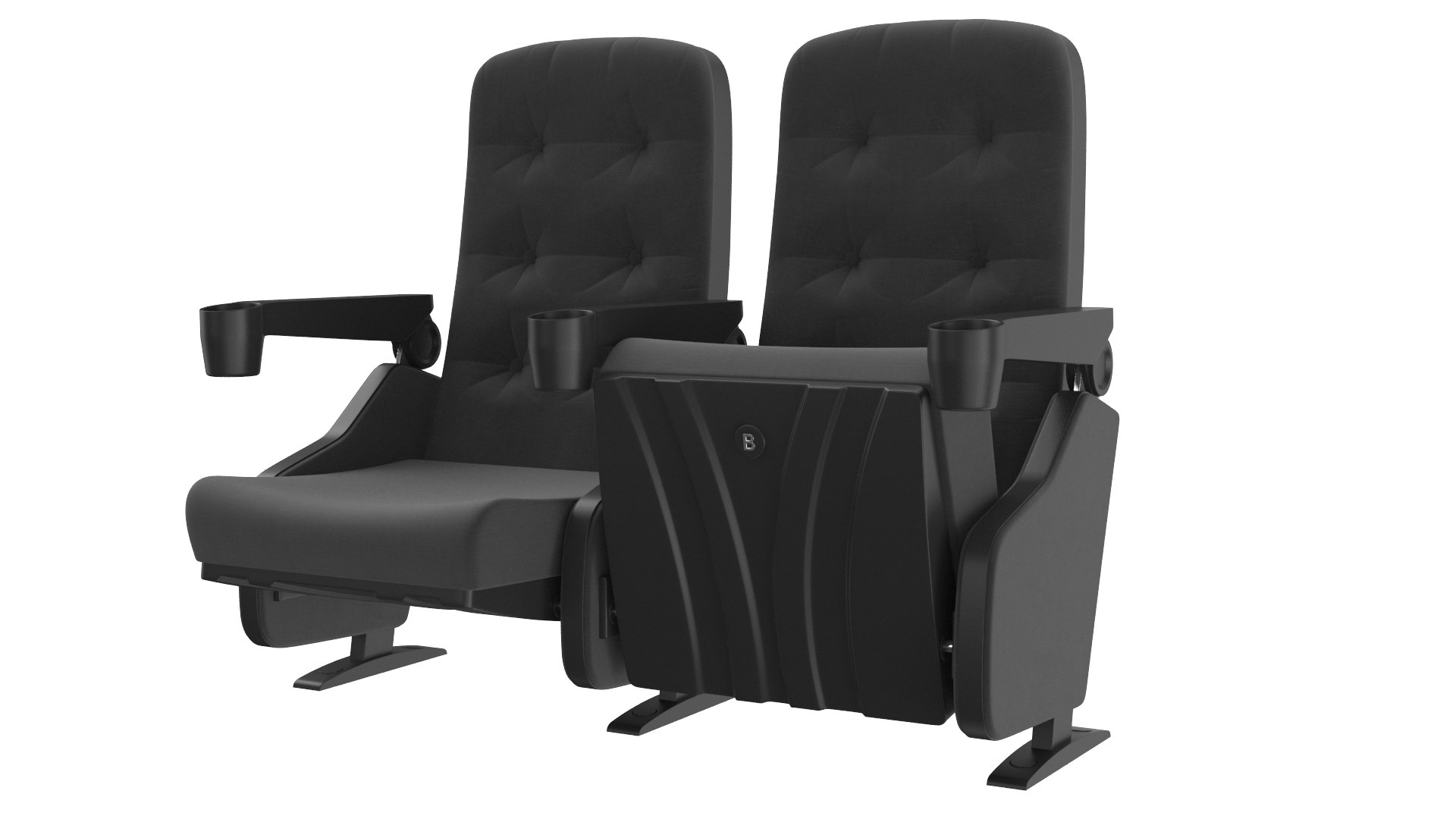 3D Detailed Theater Cinema Chair Black Model TurboSquid 2065052