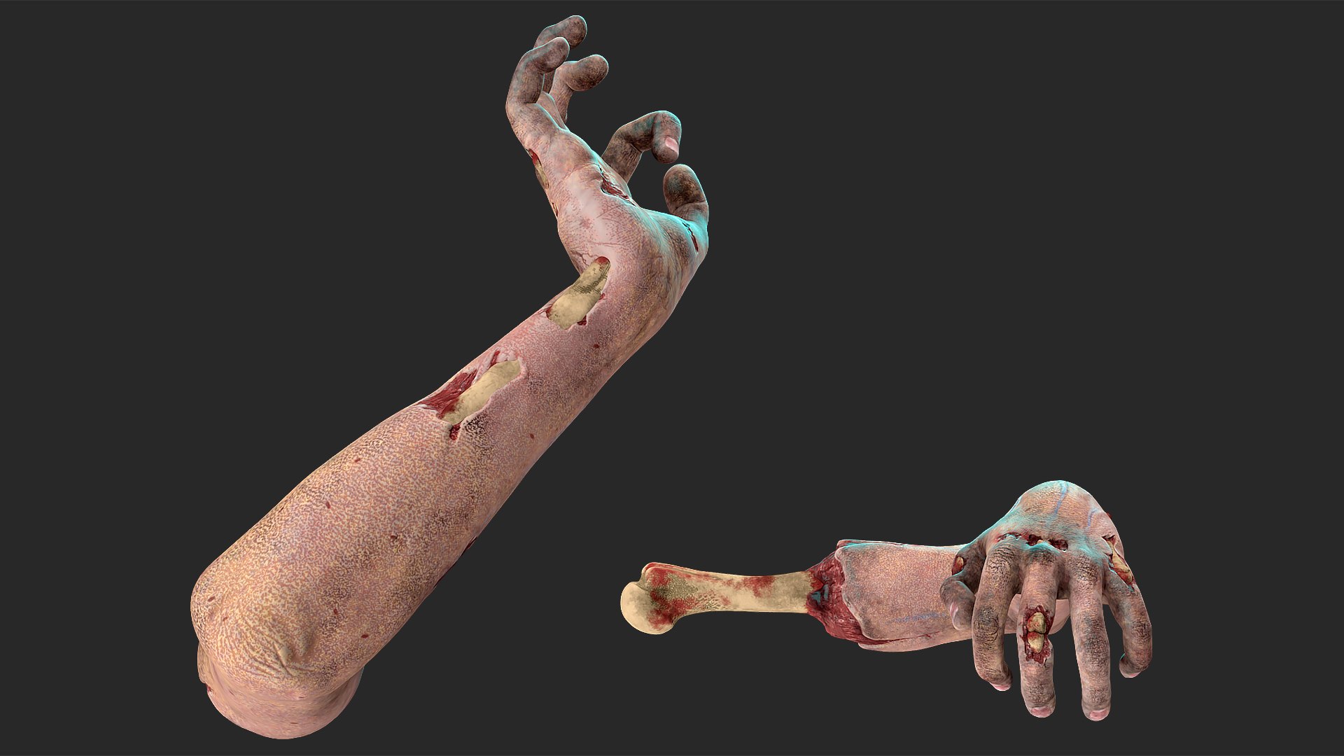 Zombie Arms Attack Pose 3D model preview