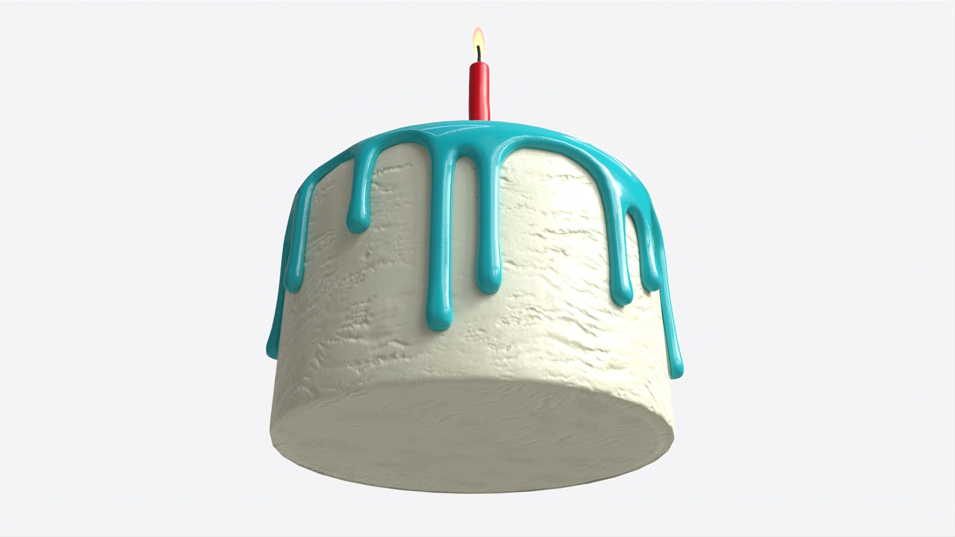 3D Birthday Cake With One Candle - TurboSquid 2054982