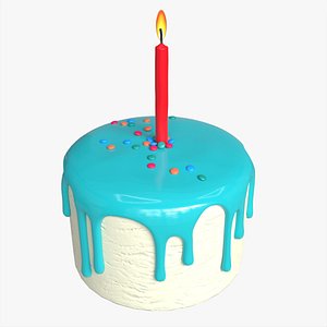 Birthday Cake With One Candle