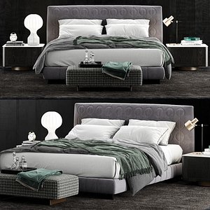 3D model minotti curtis bed 2