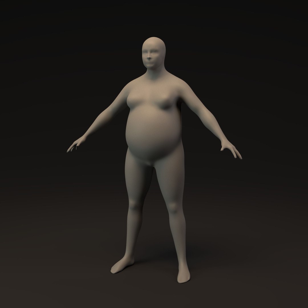 3D Obese Woman Lores Basemesh model https://p.turbosquid.com/ts-thumb/vn/khNtR0/Rw/obese_woman_1_005/jpg/1727916472/1920x1080/fit_q87/32d857b8ea7d806b892989263c0b422478d12760/obese_woman_1_005.jpg