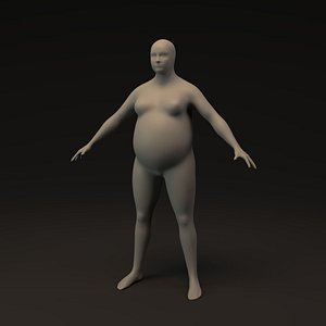 Human Female - Obese Woman Lores  Base Mesh