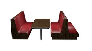 obj retro diner booth set