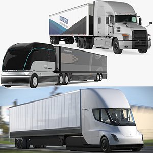 Semi Trucks with Trailer Generic Simple Interior Collection