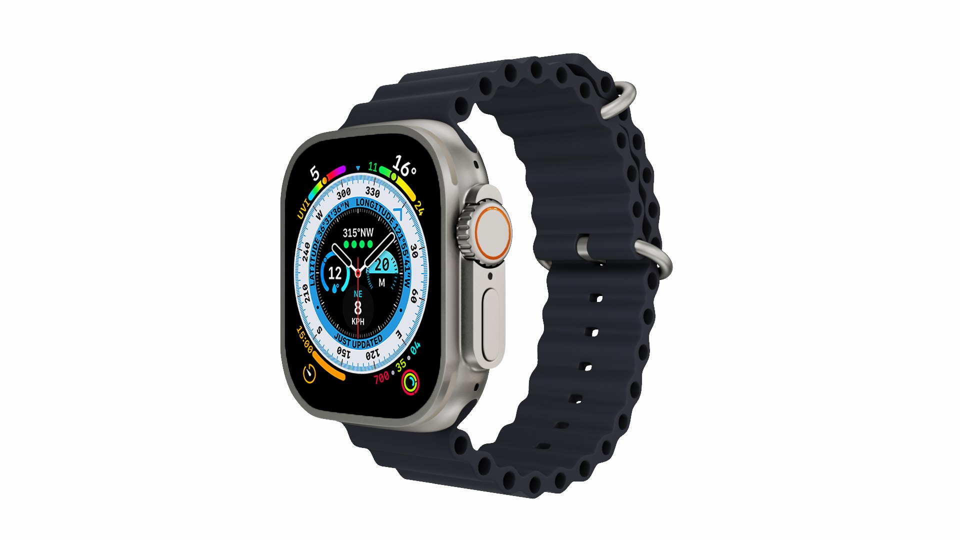 Apple Watch Ultra Titanium Case With Midnight Ocean Band 3d Model Turbosquid 1970676 4969