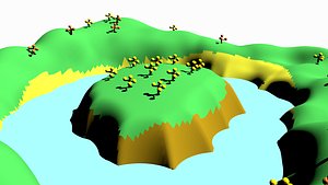 3D model terrain 02 - island