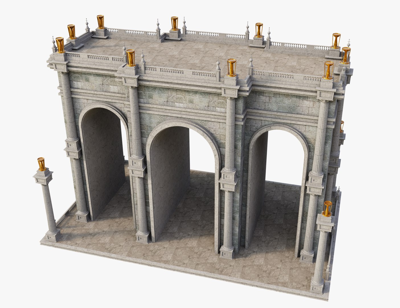 Roman Arch Gate V2 3D Model - TurboSquid 2340930