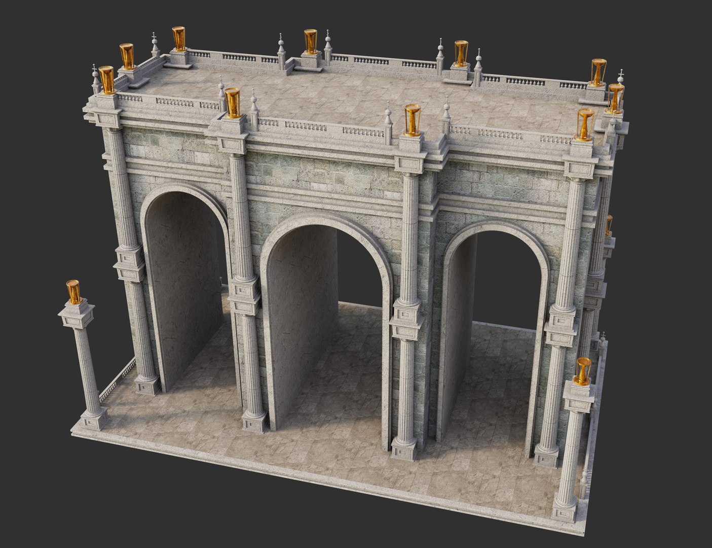 Roman Arch Gate V2 3D Model - TurboSquid 2340930