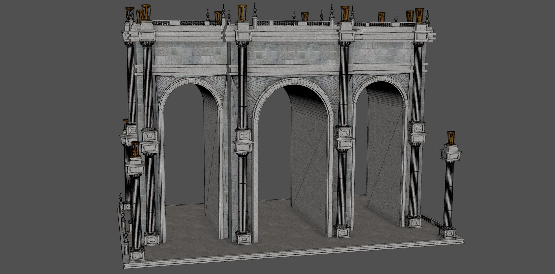 Roman Arch Gate V2 3D Model - TurboSquid 2340930