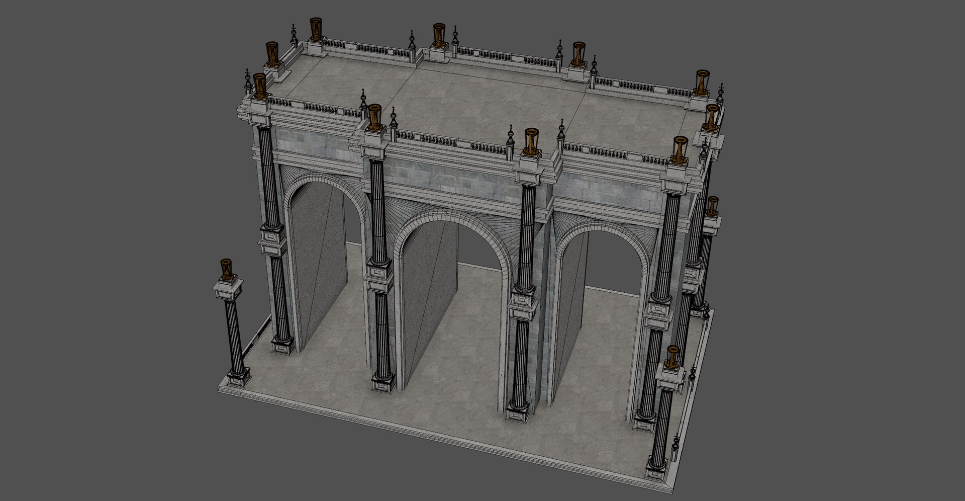 Roman Arch Gate V2 3D Model - TurboSquid 2340930